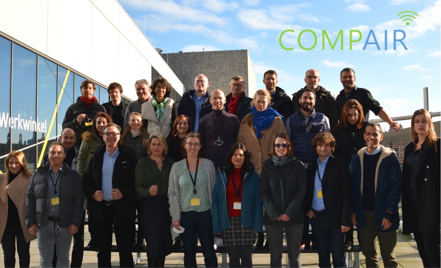 Η βασική ομάδα του έργου COMPAIR, κατά την εναρκτήρια συνάντηση στη Γάνδη